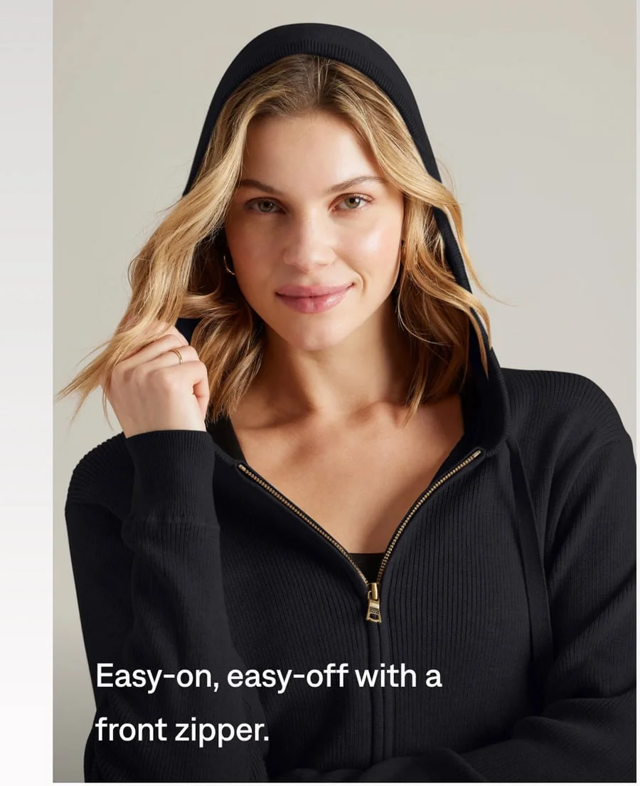 Easy-on, easy-off with front zipper