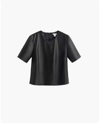 Leather Cropped Tee