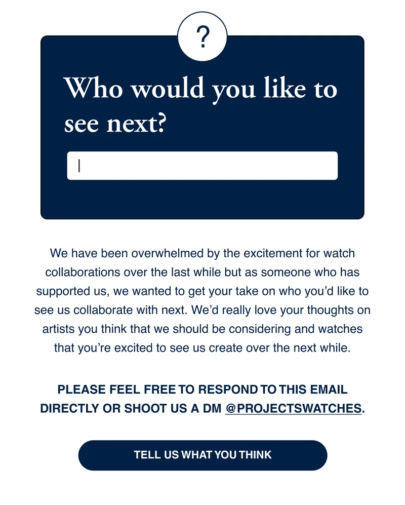 What would you like to see next?