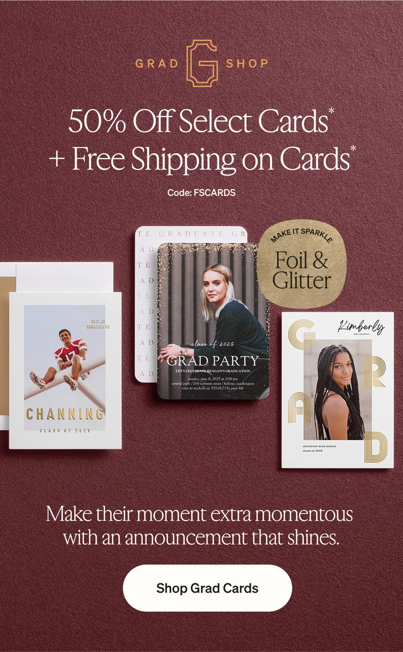 Up to 50% Off Everything + Free Shipping on Cards