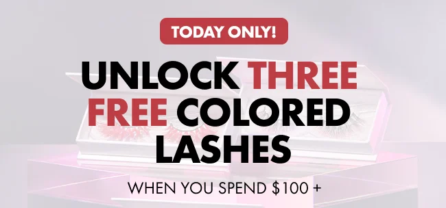 Unlock three  free colored  lashes