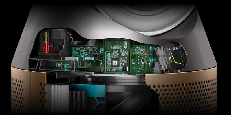 A close-up of the technology inside the Dyson Purifier Humidify+Cool Formaldehyde™ purifier humidifier