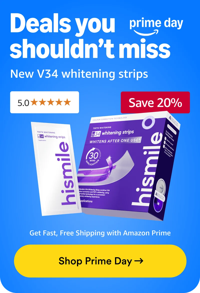 Deals you shouldn't miss. New v34 whitening strips, save 20%. Get Fast, free shipping with Amazon Prime. Shop Prime day.