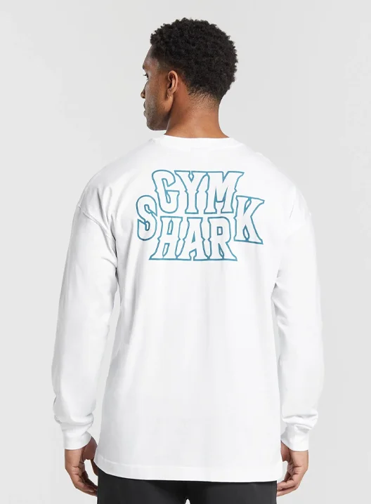 STACKED LONG SLEEVE T-SHIRT - WHITE.