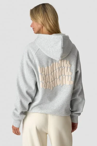 Image of Everyday Hoodie Print Light Grey Melange