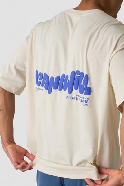 Image of Everyday Oversized Cotton T-shirt Print Cream