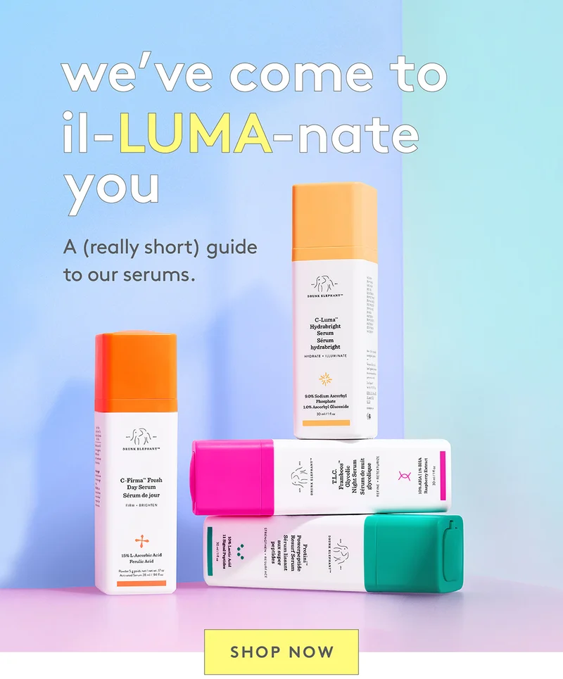 Serums Hero + Shop now CTA