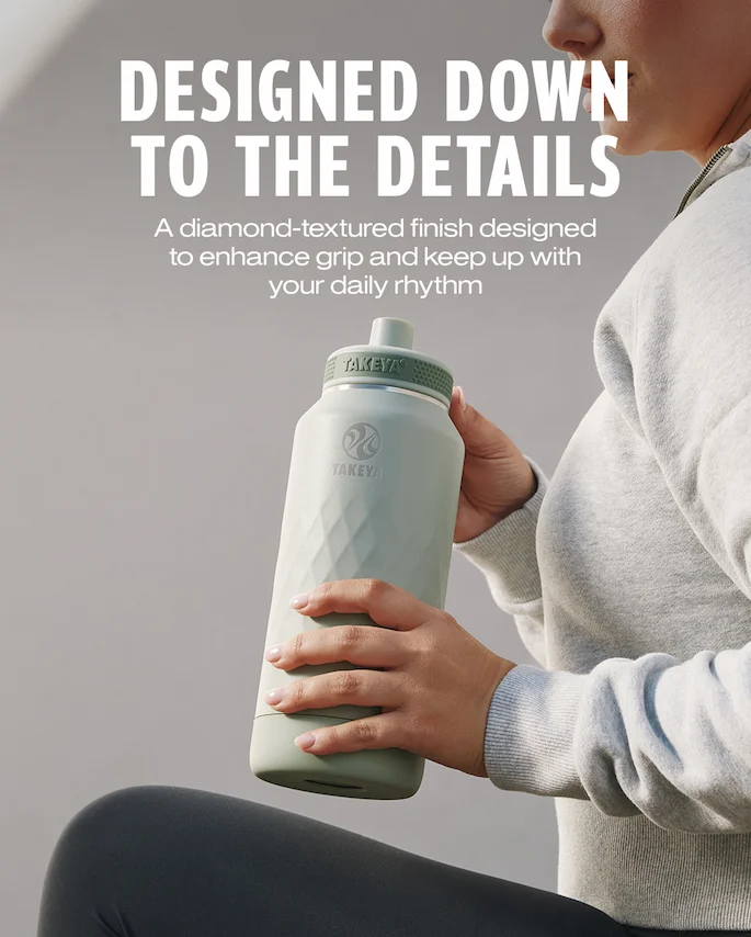 Designed down to the details, a diamond-textured finish