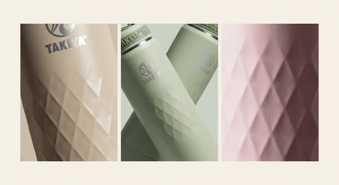 Takeya Sport bottle diamond texture closeup
