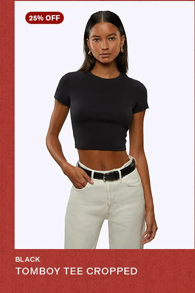 Black Tomboy Tee Cropped