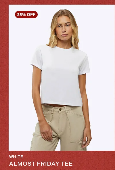 White Almost Friday Tee