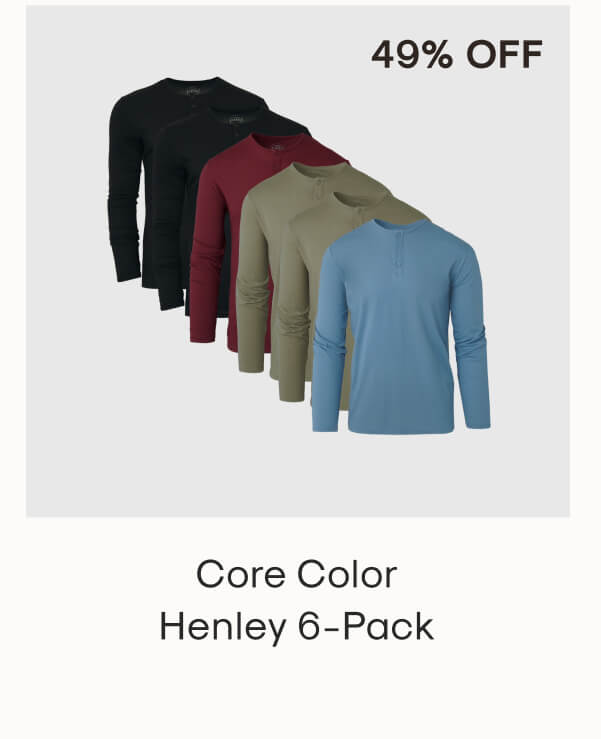 core color henley 6 pack