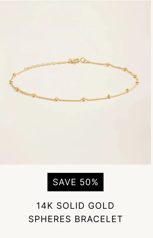 14k Solid Gold Spheres Bracelet