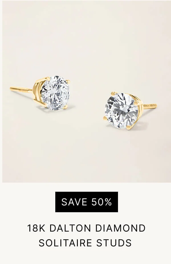 18k Solid Gold Dalton Diamond Solitaire Studs