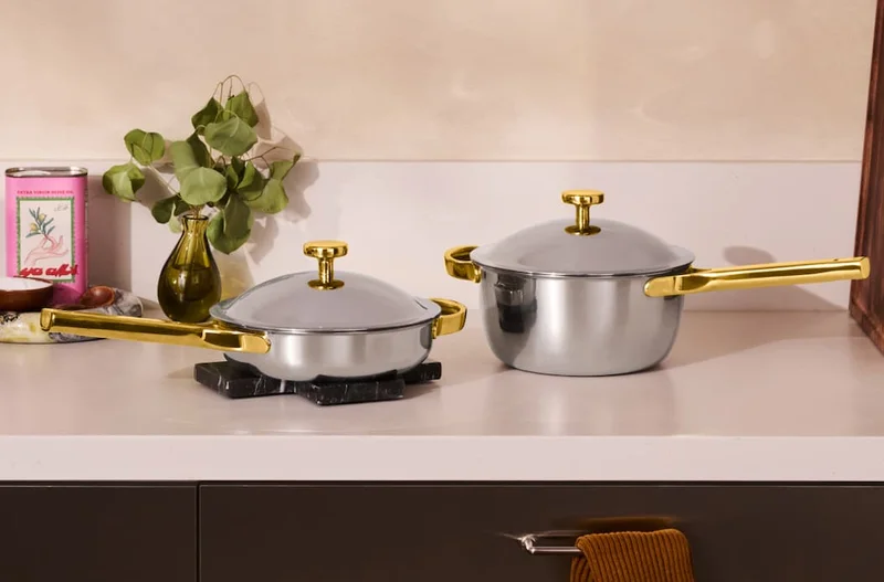 Our Titanium Pro Mini Cookware Duo in Chrome/Gold is 50% off.*