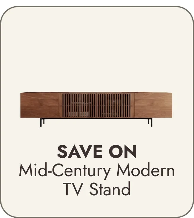 Mid-Century Modern TV Stand with 4 Door Storage Cabinets