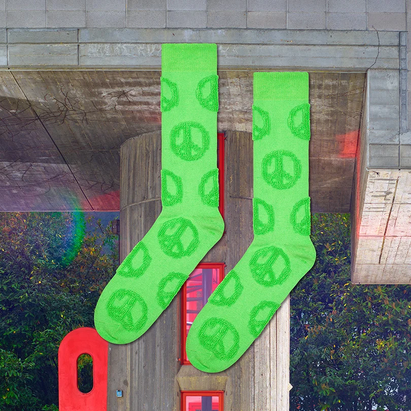 Terry Peace Sign Sock