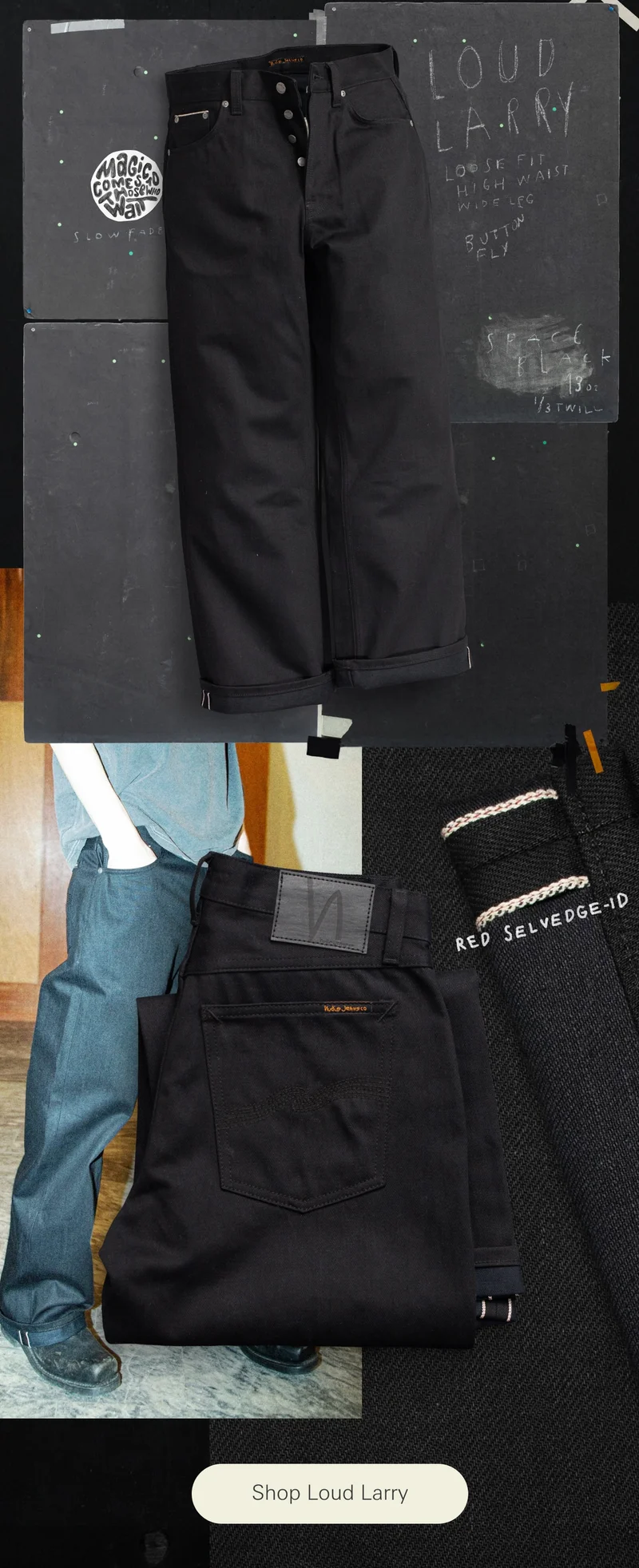 Loud Larry Space black selvage