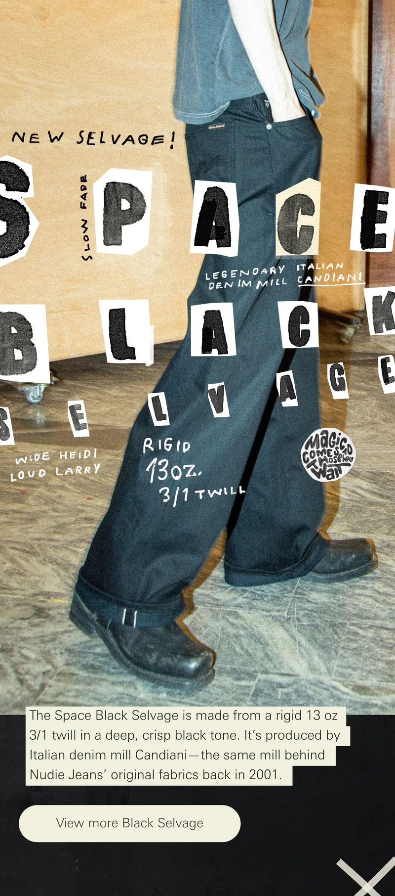 Space black selvage Loud Larry