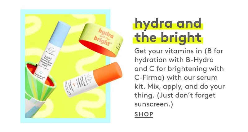 Get your vitamins in with our serum kit. Shop Hydra and the Bright