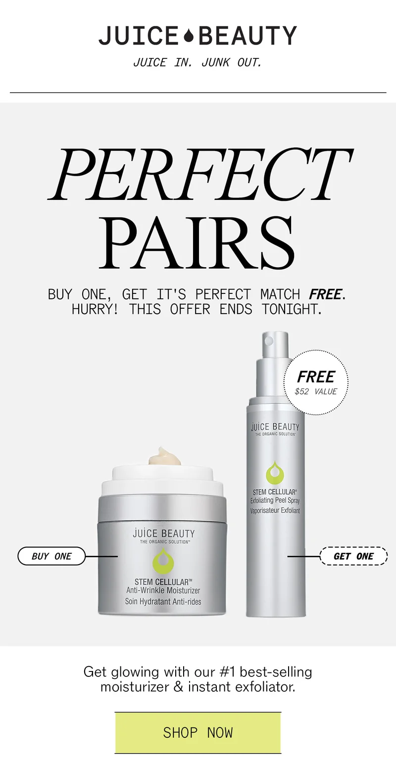Perfect Pairs: Buy Anti-Wrinkle Moisturizer, Get Exfoliating Peel Spray Free