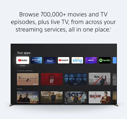Browse 700,000+ movies and TV episodes, plus live TV, from across your streaming services, all in one place.(1)