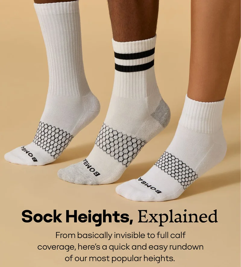 Sock Heights, Explained | From basically invisible to full calf coverage, here’s a quick and easy rundown of our most popular heights.