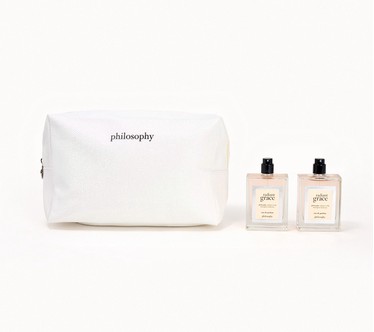philosophy radiant grace eau de parfum 2oz duo w/ zip sparkle tote