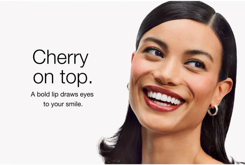 Cherry on top. A bold lip draws eyes to your smile.