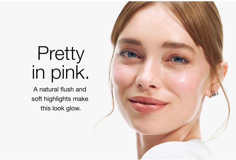 Pretty in pink. | A natural flush and soft highlights make this look glow.