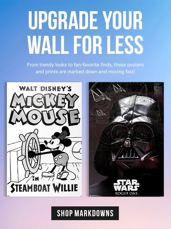 Upgrade Your Wall for Less: From trendy looks to fan-favorite finds, these posters and prints are marked down and moving fast!