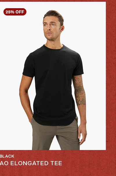 Black AO Elongated Tee