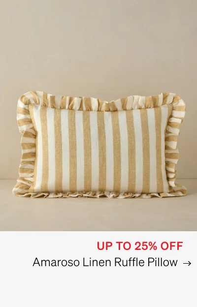 Shop Amoroso Linen Ruffle Pillow