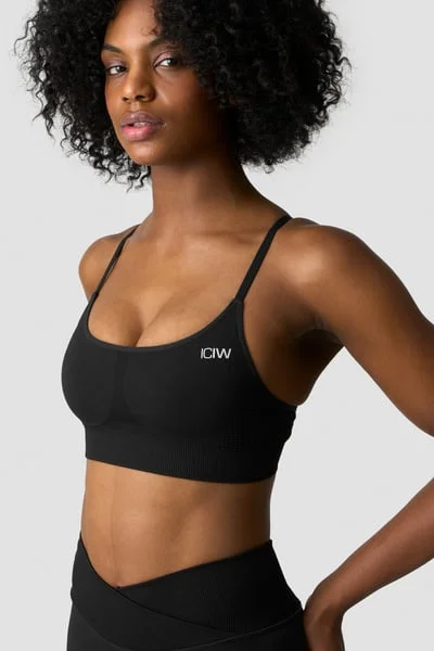 Image of Ignite Seamless Adjustable Sports Bra Black