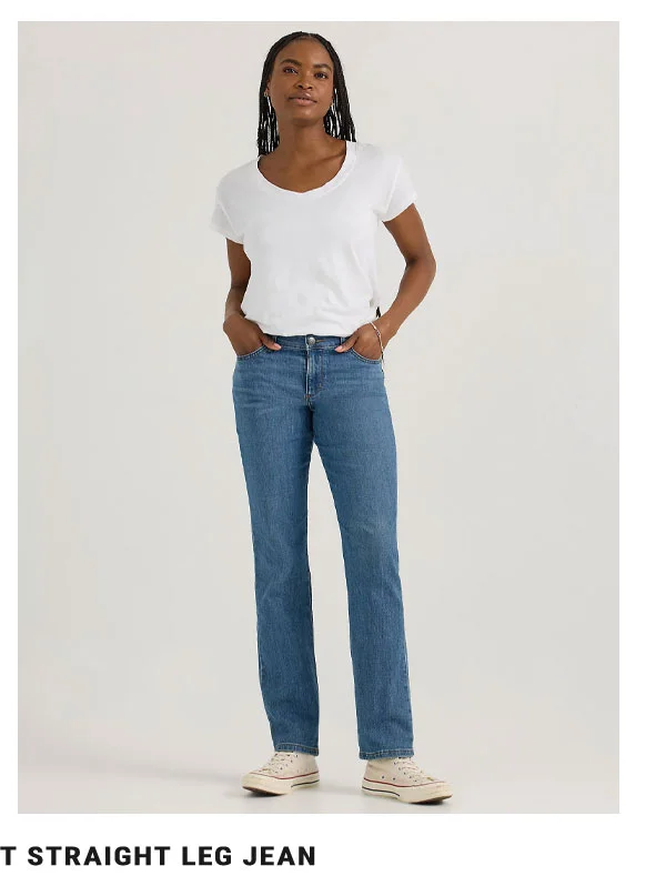 Stretch Relaxed Fit Straight Leg Jean