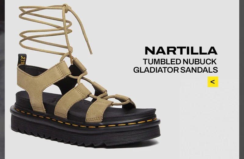 Nartilla Tumbled Nubuck Leather Gladiator Sandals
