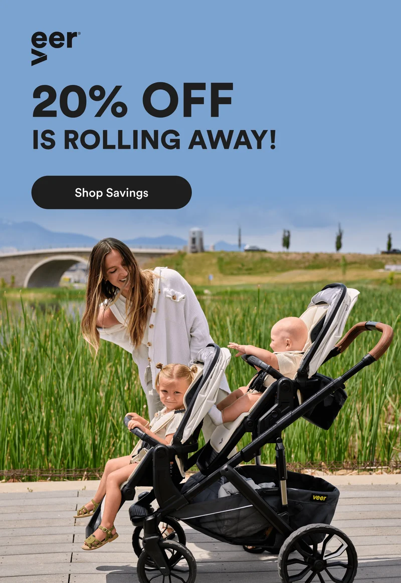 A mother with her kids using Veer Switch &Roll Stroller