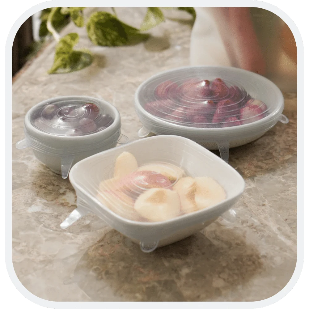 Shop stretch and seal lids.