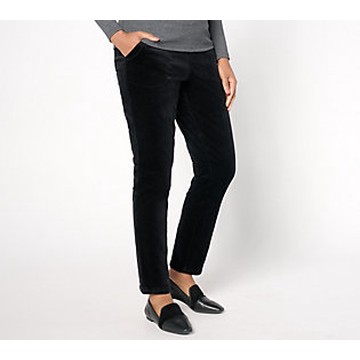 Denim & Co. Archives Tall Smooth Waist Corduroy Pant  Size Tall XX-Small  Black