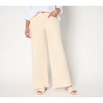 Peace Love World Regular Wide Leg Linen Denim Pant