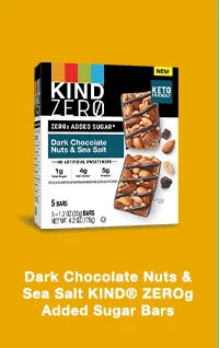 Dark Chocolate Nuts and Sea Salt KIND® ZEROg Added Sugar Bars