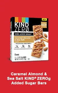 Caramel Almond and Sea Salt KIND® ZEROg Added Sugar Bars