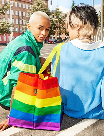 STORSTOMMA rainbow bag