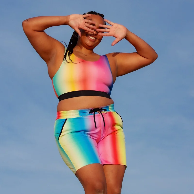 Image of Swim 7" Heritage Board Shorts - Melting Rainbow