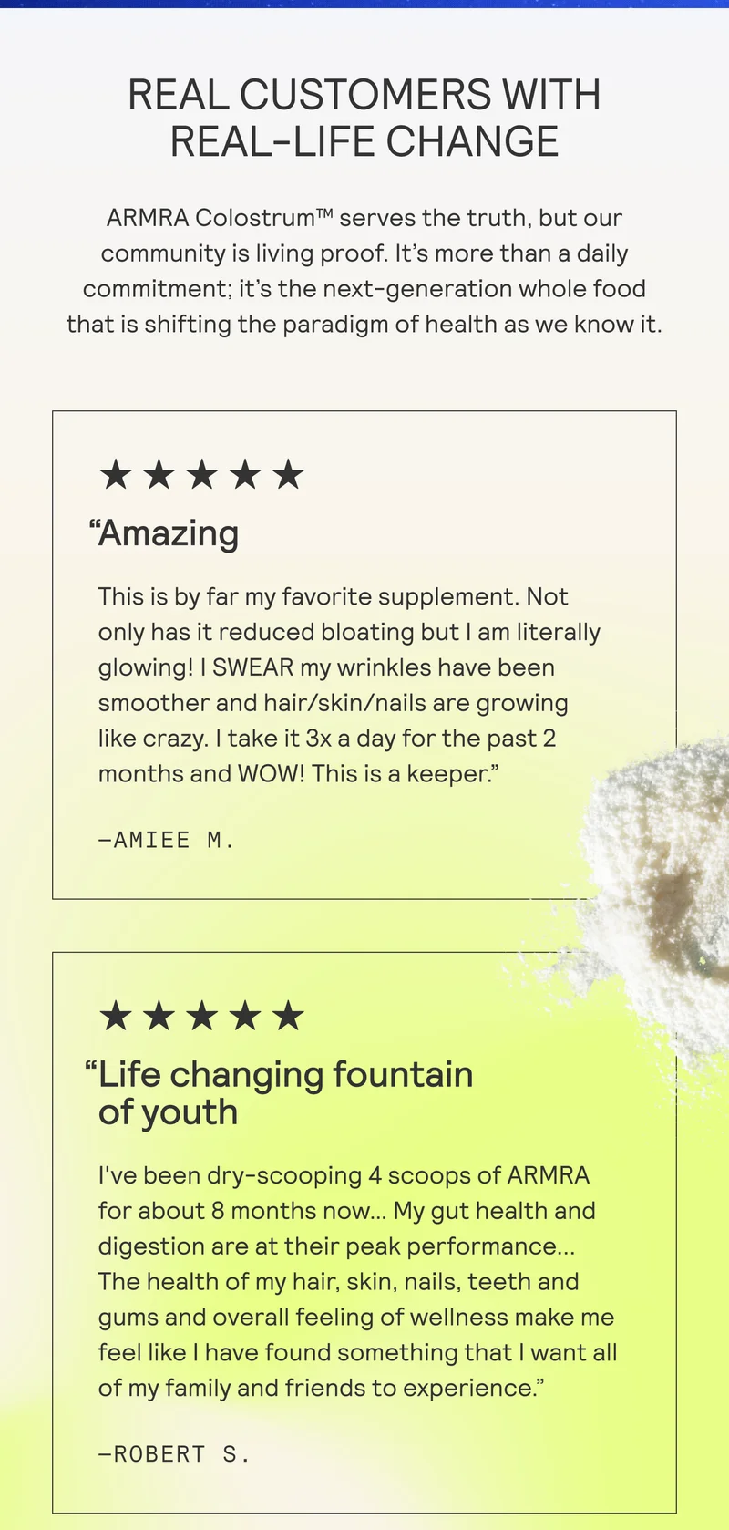 REAL CUSTOMERS WITH REAL-LIFE CHANGE