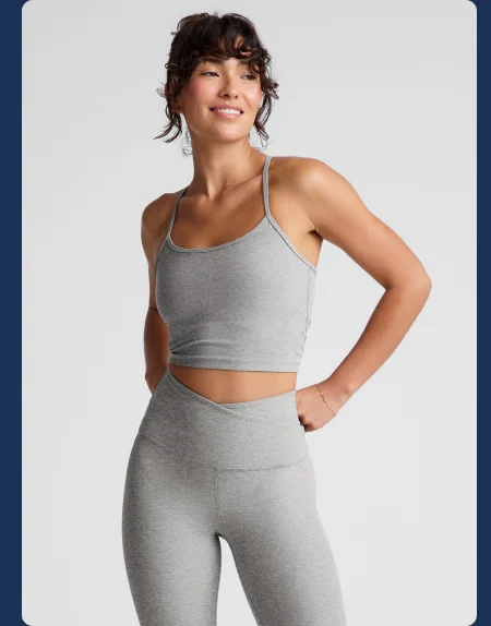 Spacedye Slim Racerback Cropped Tank in Silver Mist