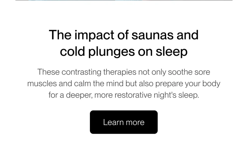 The impact of saunas and cold plunges on sleep