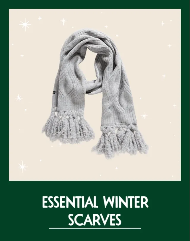 Essential winter beanies, scarves, gloves and mittens.
