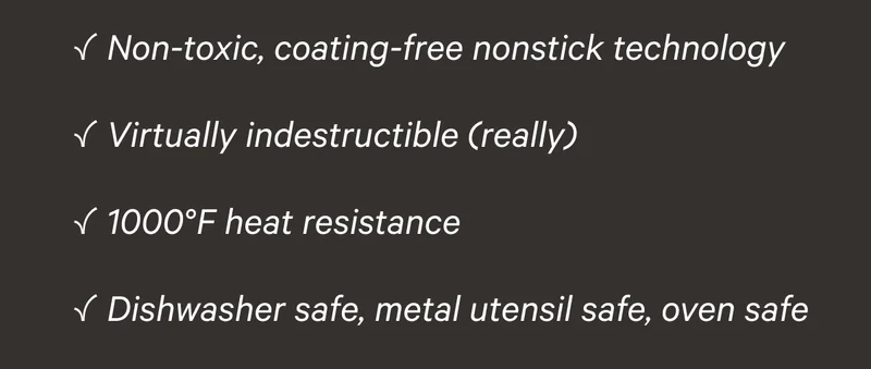 Non-toxic, coating-free nonstick technology