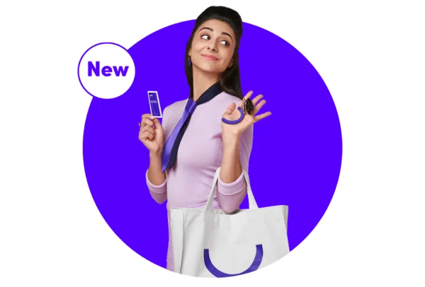 Woman showing Whitening Strips